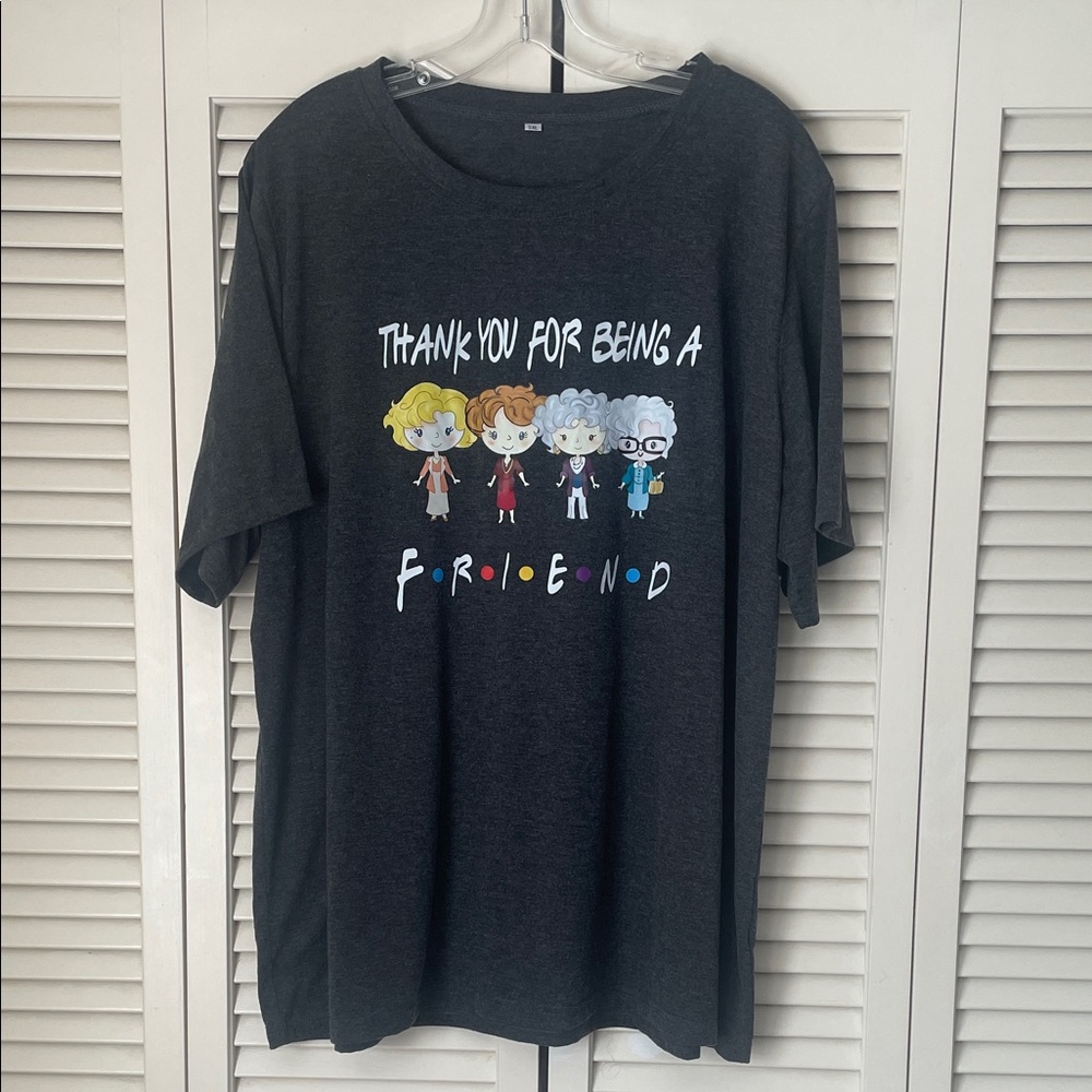 Golden Girls “Thank You for Being a Friend” T-shirt Heather Charcoal gray Sz 3XL